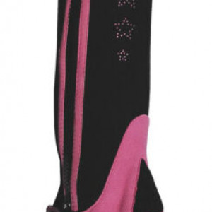 Rhinegold Childrens Synthetic Half Chaps Medium - pink & blue